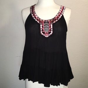 Never Worn Blue Rain Tank Top w/chest detail Small